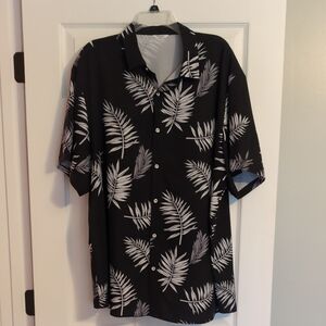 Palm Leaf Black and White Men's Casual Shirt